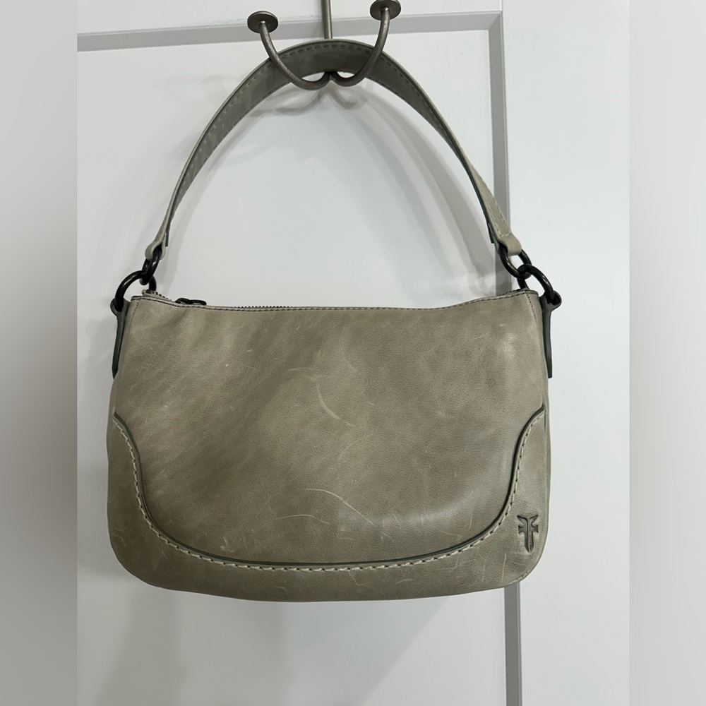 Frye Light Taupe Leather Shoulder Bag